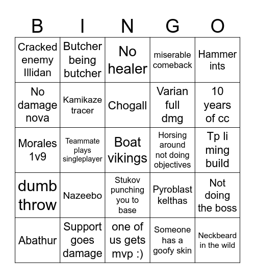 hots b-b-b-bingo Card