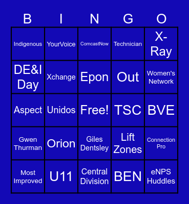 Comcast Bingo - TSC Bingo Card