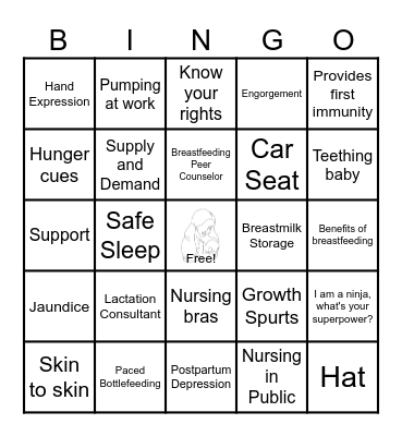 Breastfeeding Bingo Card