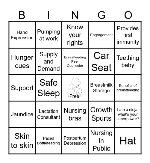 Breastfeeding Bingo Card