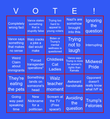 Debate Bingo!! Bingo Card