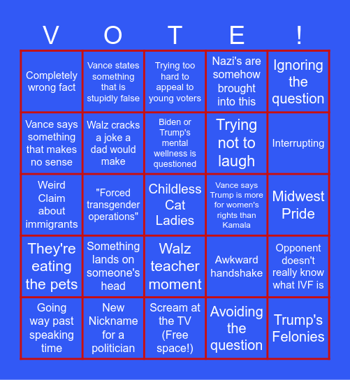 Debate Bingo!! Bingo Card