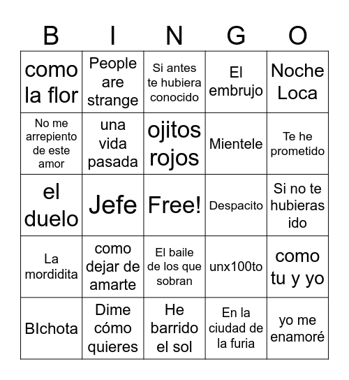 Si la tiene baile Bingo Card