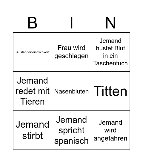 Serienbingo Card