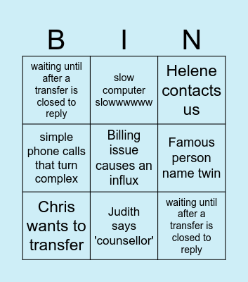 MA Bingo Card
