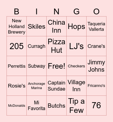 Girl's Trip Bingo Card