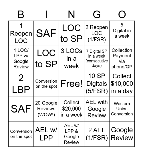 TEAM 1688 Bingo Card