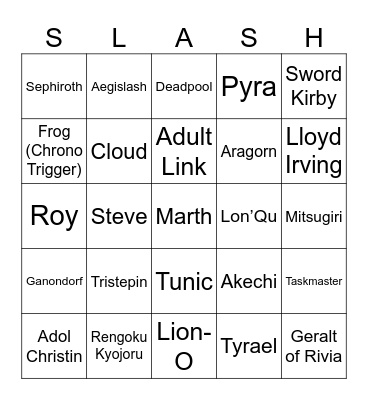 Thierry T.V. Round 1 (Sword Wielders) Bingo Card