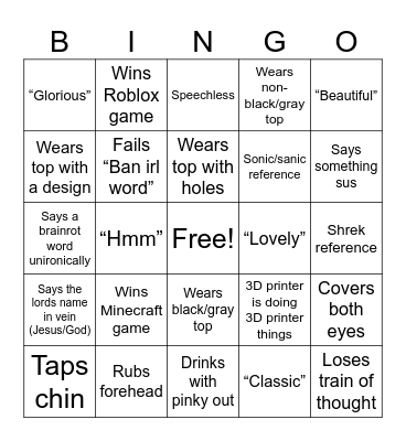Ezxteban Bingo Card