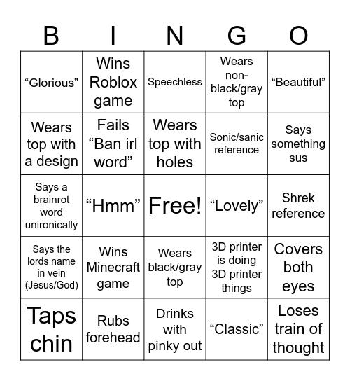 Ezxteban Bingo Card