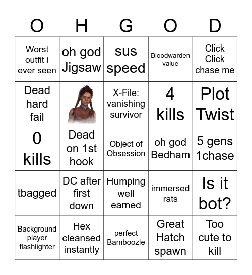 Dbd Killer Bingo Card
