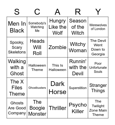 Halloween Bingo Card