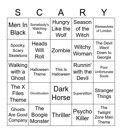 Halloween Bingo Card