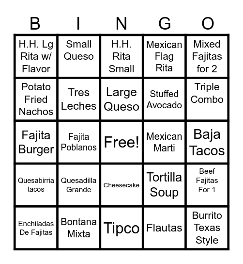 Don Carlos Bingo Card