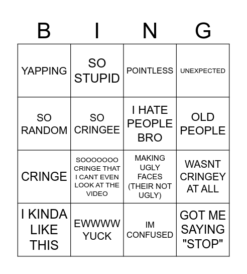 2NDHAND EMBARRASSMENT Bingo Card