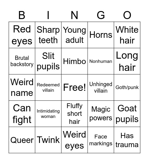 Silas' oc design Bingo Card