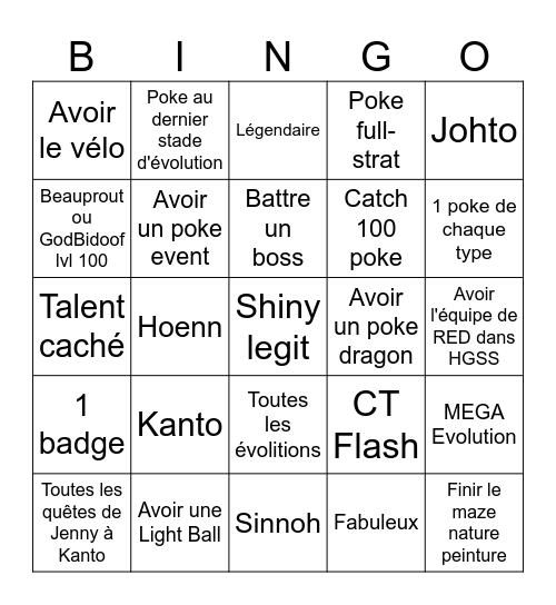 PRO Bingo Card