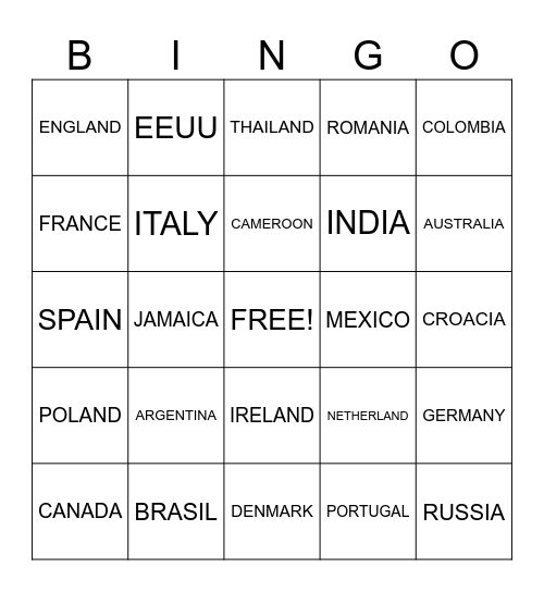 International nudes Bingo Card