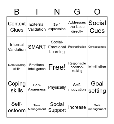 SEL Bingo Card