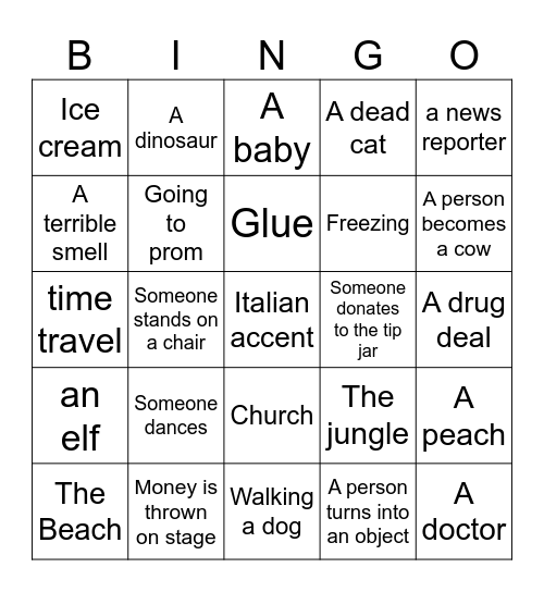 Monster Box Improv Bingo 3 Bingo Card