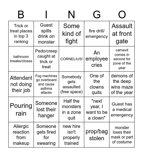 Halloween Haunt bingo Card