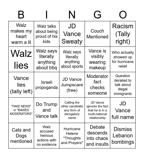 Shitshow 2 Electric Boogaloo Bingo Card