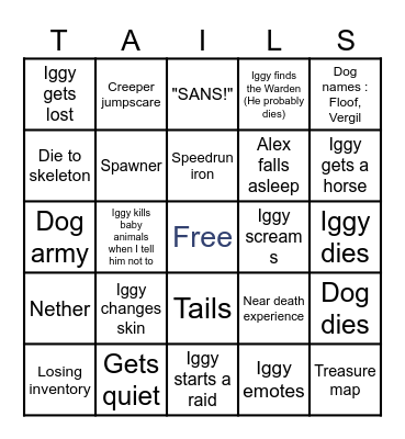 Minecraft Bingo Card