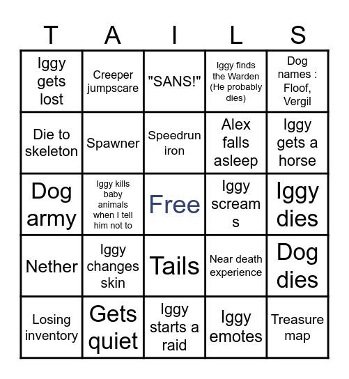 Minecraft Bingo Card