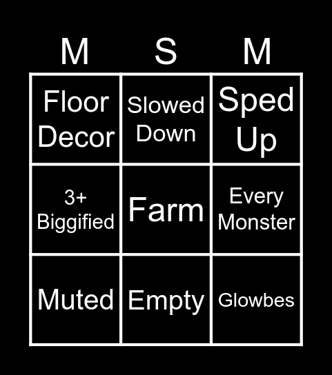 MSM Scavenger Hunt Bingo Card