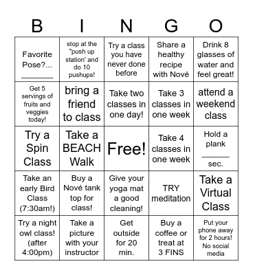 October Bingo ~ Bingo Card