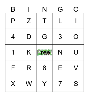 Sunday School Bingo Card