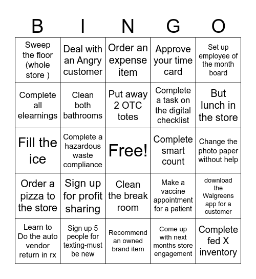 9011 October Bingo Card