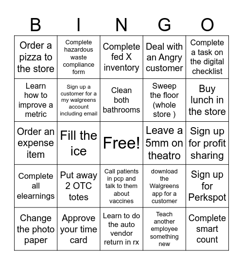 October Bingo Card