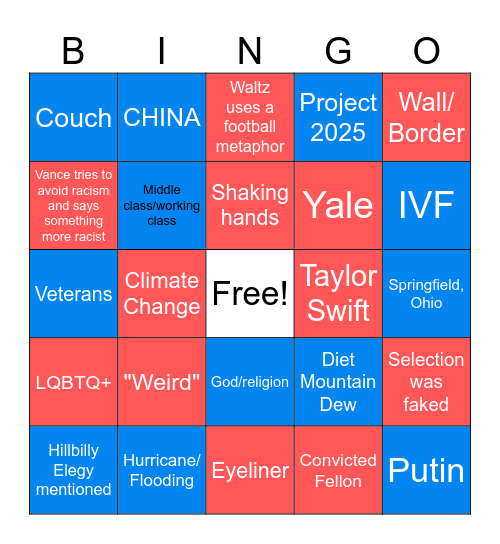 Vp Bingo Card