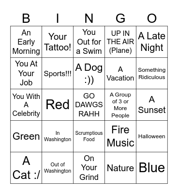 A PHOTO OF.... Bingo Card