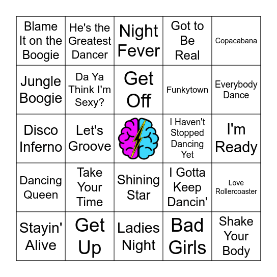 People's Category - Disco Bingo Card