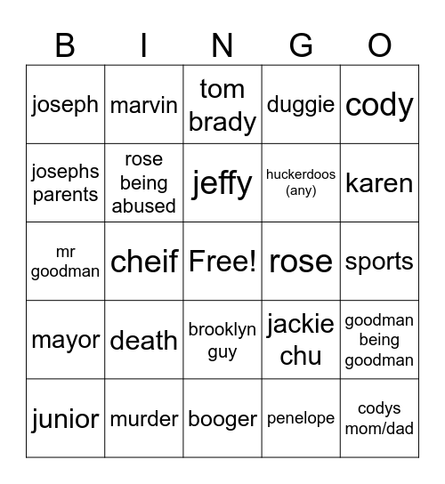 SML Bingo! Bingo Card