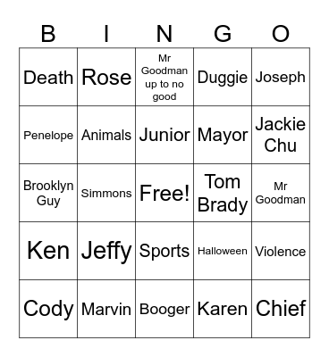 SML Bingo! Bingo Card