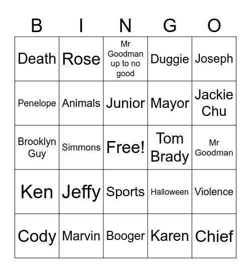 SML Bingo! Bingo Card