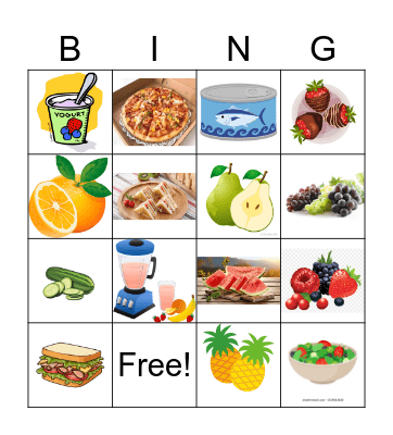 Healthy Snack Bingo Card