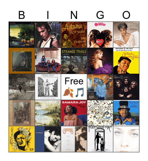 Fall Music! 🍁🍂🎶🎵 Bingo Card