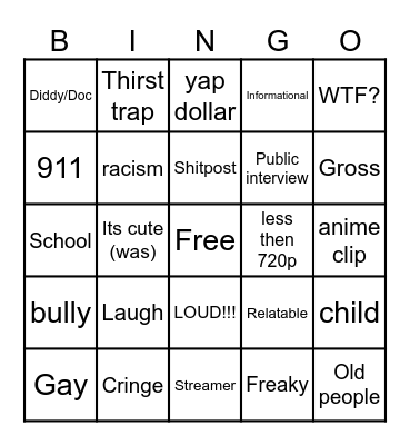 Reels Bingo Card