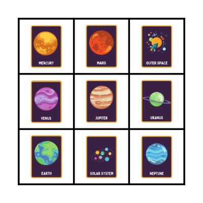 Solar system Bingo Card