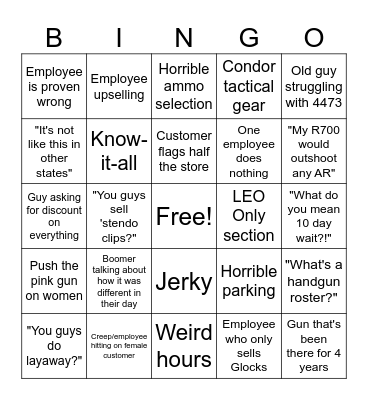 CA FFL Bingo Card