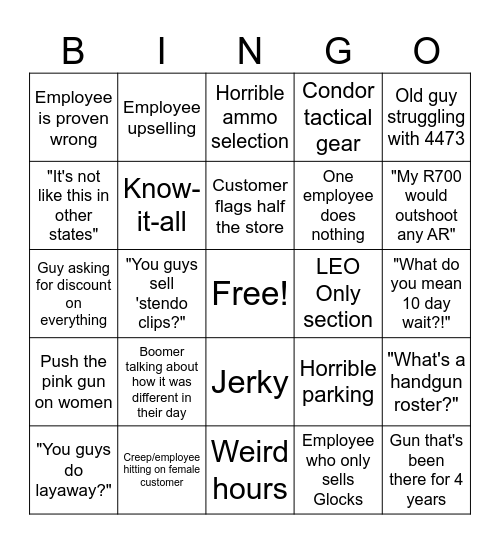 CA FFL Bingo Card