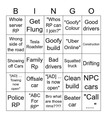 Greenville Public server Bingo Card