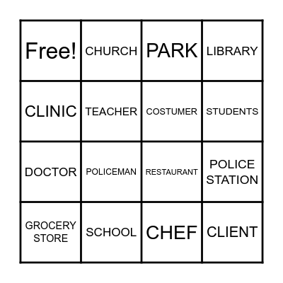 What is in my community? Bingo Card