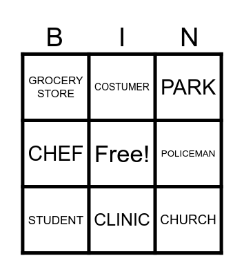 What is in my community? Bingo Card