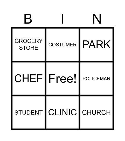 What is in my community? Bingo Card