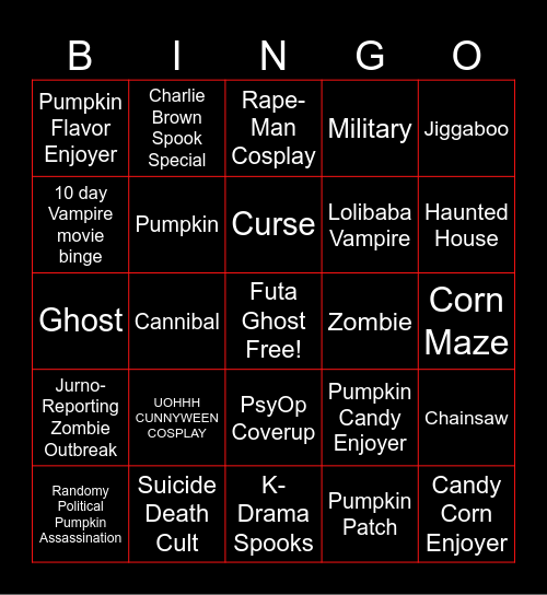 Spooktober Bingo Card